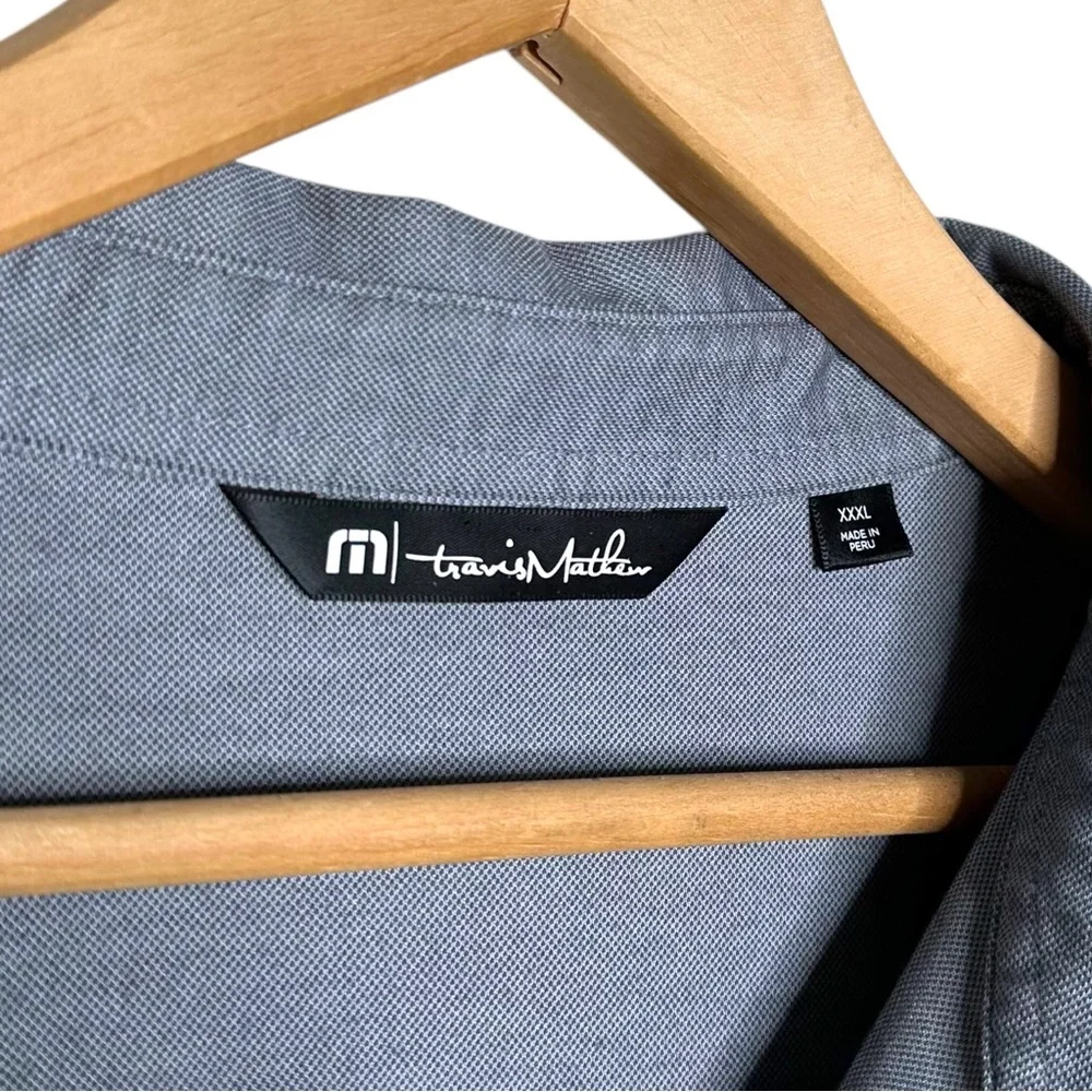 Travis Mathew Long Sleeve Gray Polo Shirt - Picture 5 of 6